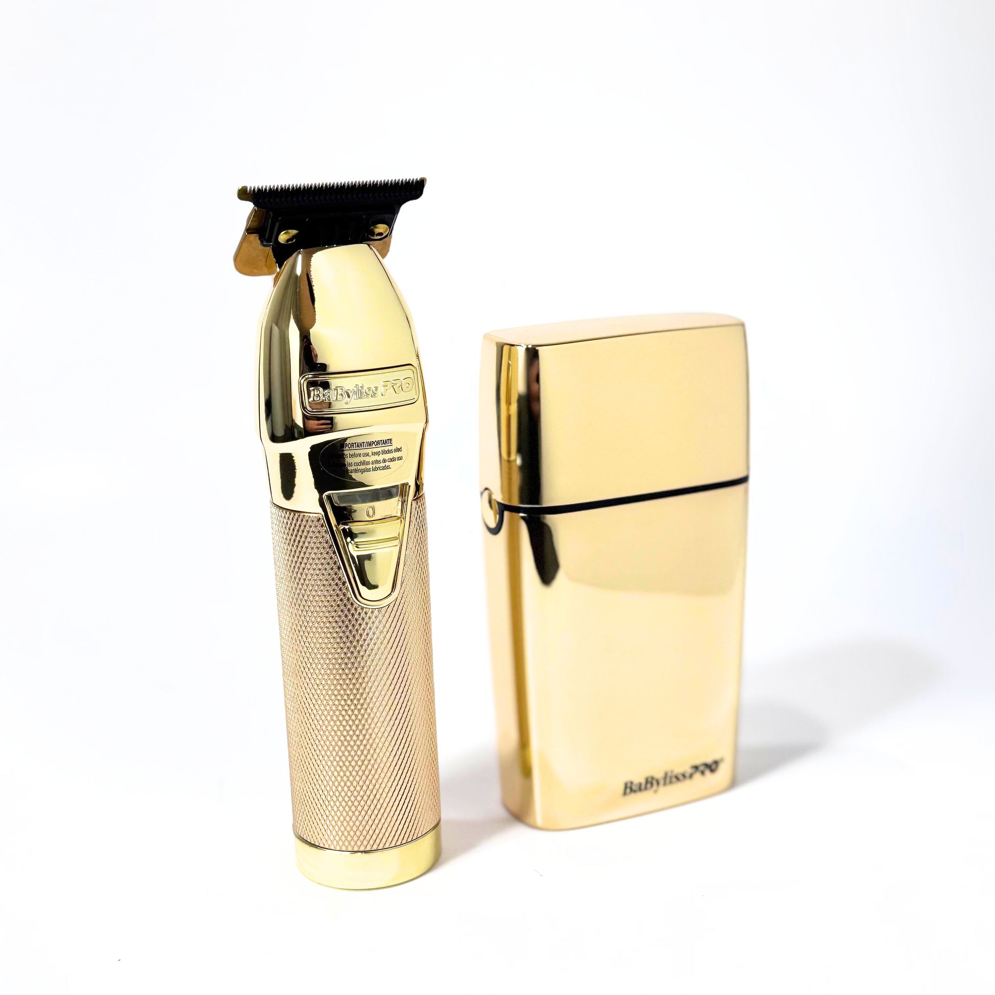 babylisspro goldfx trimmer and shaver combo standing upright