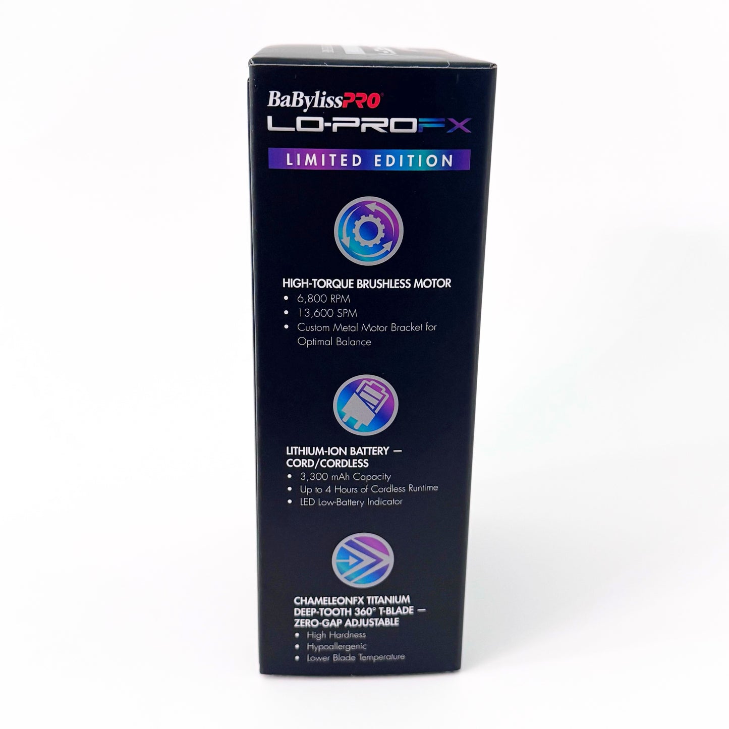 babylisspro lo pro iridescent trimmer fx726rb side 2 of box