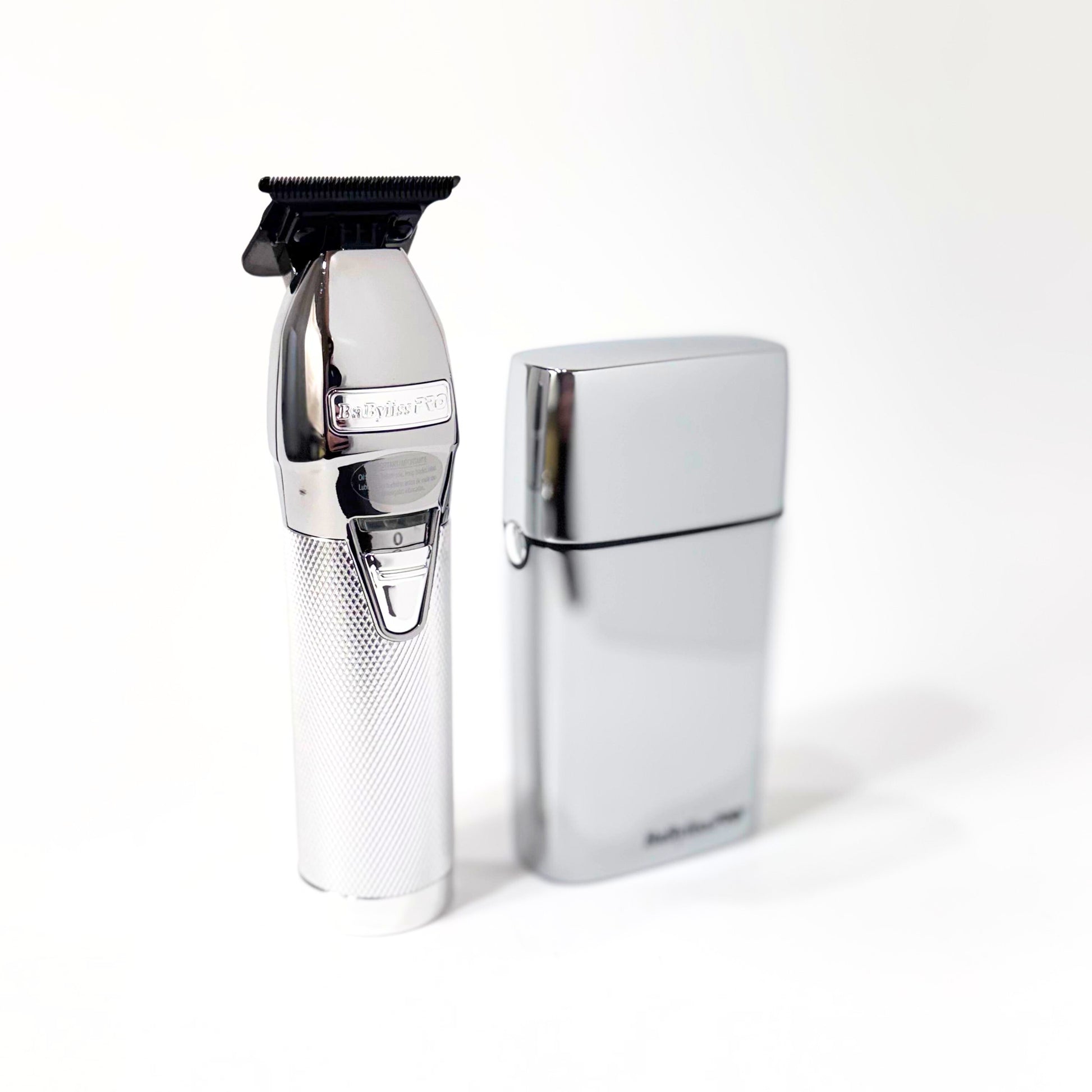 babylisspro silver fx trimmer shaver combo standing upright