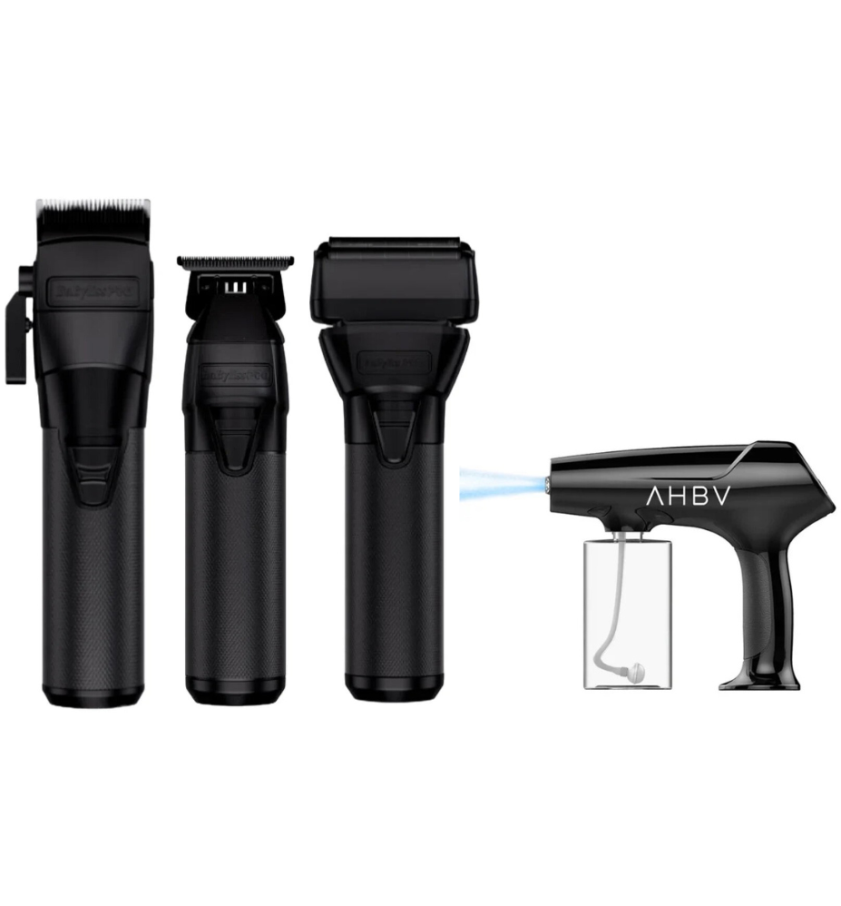 BaBylissPRO FXONE Clipper, Trimmer & Shaver Bundle with Common Wealth Nano Mist Sprayer – Professional Grooming Kit