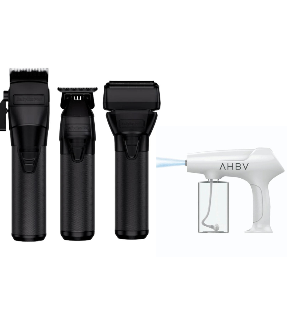 BaBylissPRO FXONE Clipper, Trimmer & Shaver Bundle with Common Wealth Nano Mist Sprayer – Professional Grooming Kit