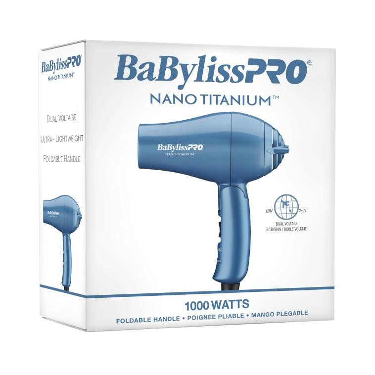 BaBylissPRO Nano Titanium Travel Dryer & Prima2000 Mini Iron Combo Set BNT053TUC + BNT2000UC