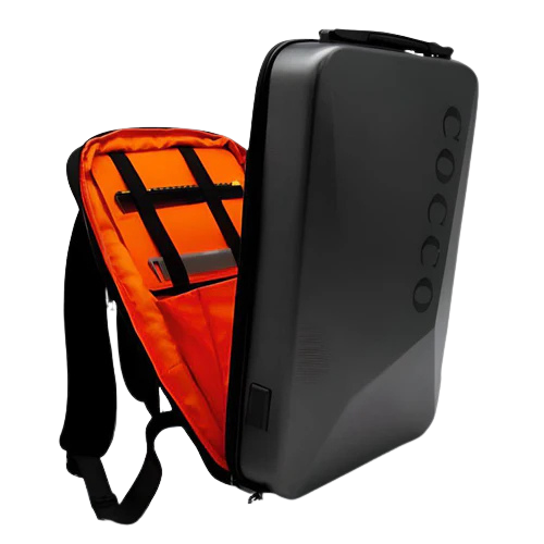 side view of cocco backpack opened
